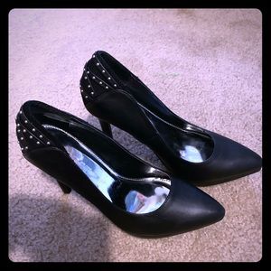 Black studded high heels